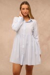 VESTIDO CLAUDIN CELESTE Y BLANCO VESTIDO CLAUDIN CELESTE Y BLANCO