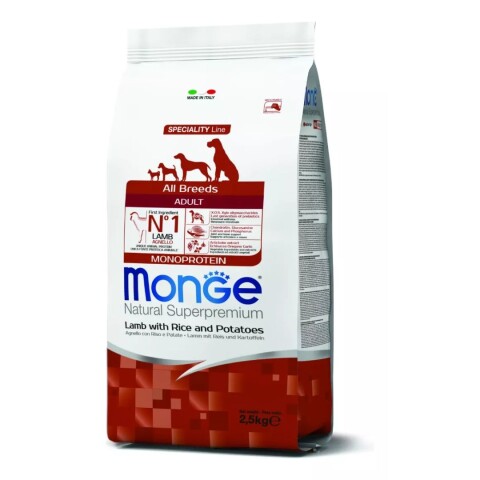 MONGE ALL BREEDS ADULT LAMB 2.5 kg Monge All Breeds Adult Lamb 2.5 Kg