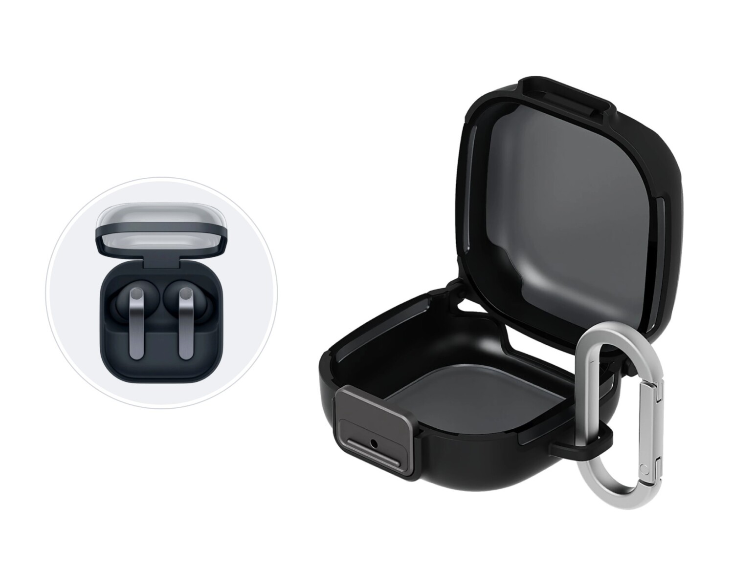 Funda Clip Case con Mosquetón para Galaxy Buds4 y Buds4 Pro - Black 