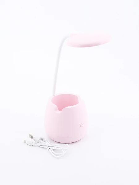 LAMPARA DE ESCRITORIO CON PORTALÁPICES ROSADO