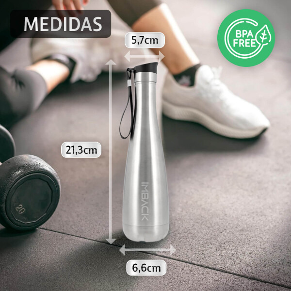 Termo Botella Termica 750 Ml Imback 20 Hs Frio 17 Hs Calor Con Correa Acero Inoxidable Tapa Boton Imback Plateado Termo Botella Termica 750 Ml Imback 20 Hs Frio 17 Hs Calor Con Correa Acero Inoxidable Tapa Boton Imback Plateado
