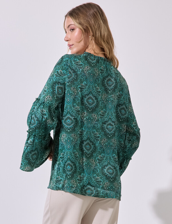 Blusa Arabescos VERDE/MULTI