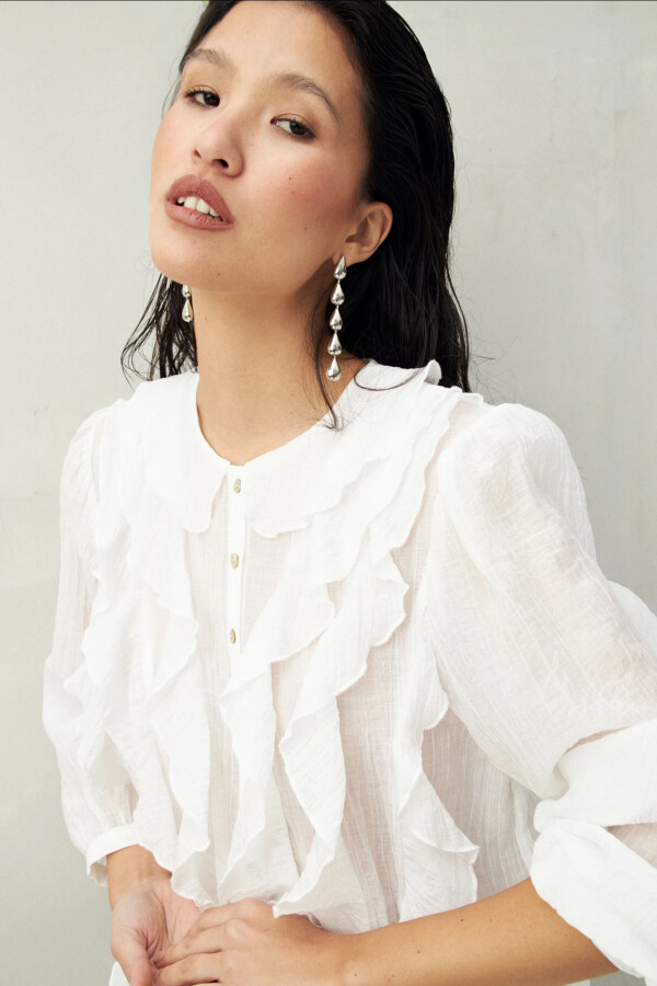 CAMISA FLORICA Blanco