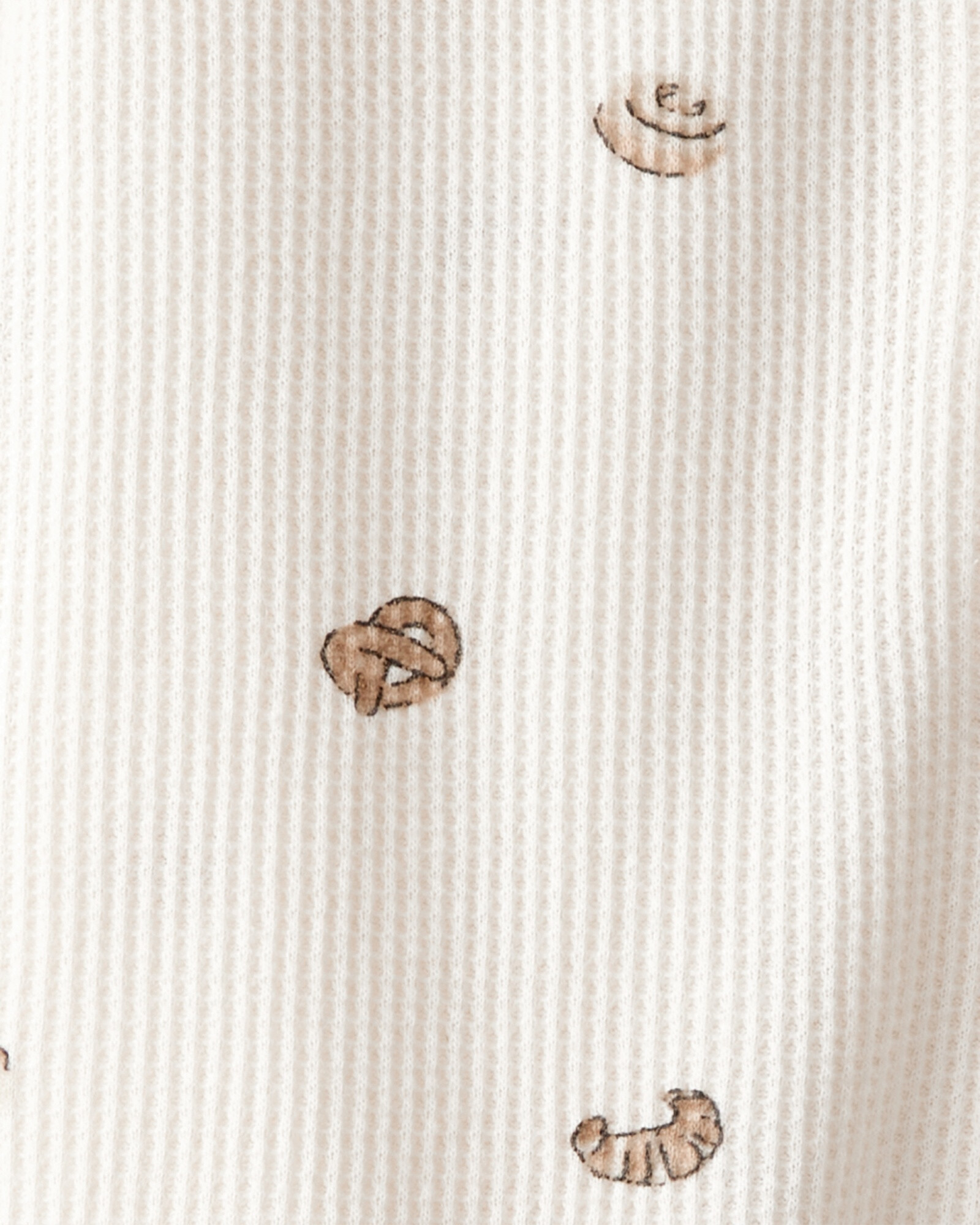 Pijama una pieza de algodón térmico, con pie, diseño bizcochos Sin color