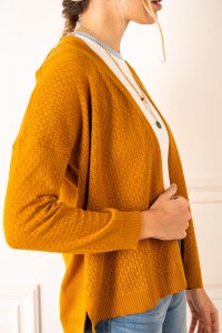 Cardigan Calados Ocre