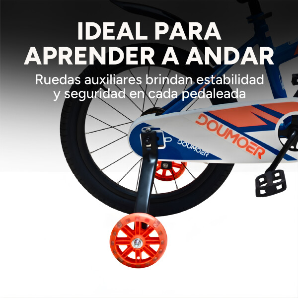 Bicicleta Infantil Doumoer R16 Canasto Parrilla Guardabarros Azul 1