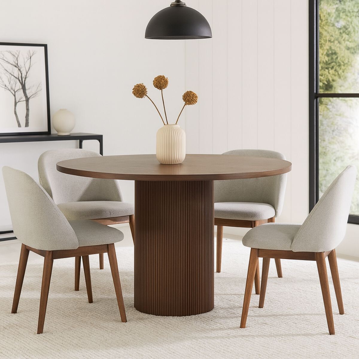 MESA DE COMEDOR OLIVE MARRÓN CIRCULAR 