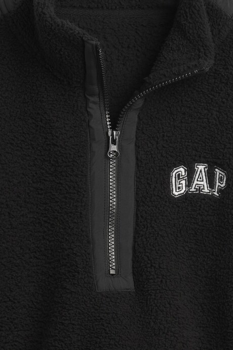 Buzo Polar Medio Cierre Logo Gap Mujer Black 1