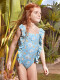 Bañador Estampado Flores Azul Claro