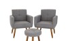Butaca Havana Moderna x2 + Puff Gris Butaca Havana Moderna x2 + Puff Gris
