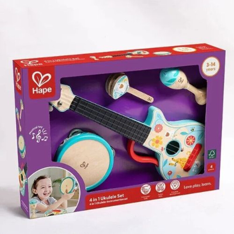 Set Ukelele 4 en 1 Set Ukelele 4 En 1