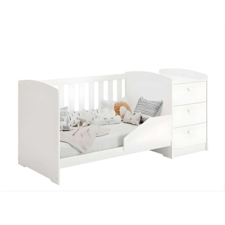 Cuna Convertible con Comoda Integrada 3 Cajones Atlanta Blanco