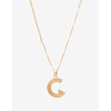 Collar Con Dije Inicial Letra ''c'' Dorado