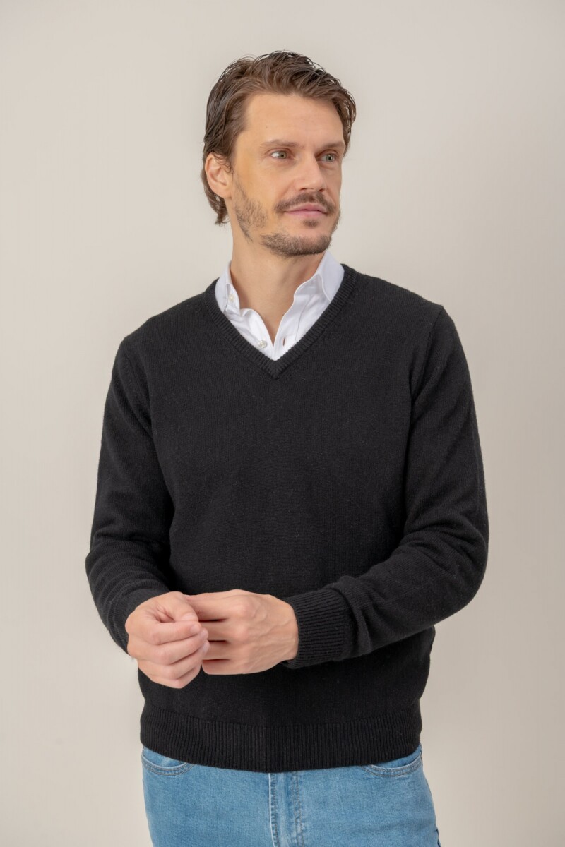 Sweater V neck - Negro 
