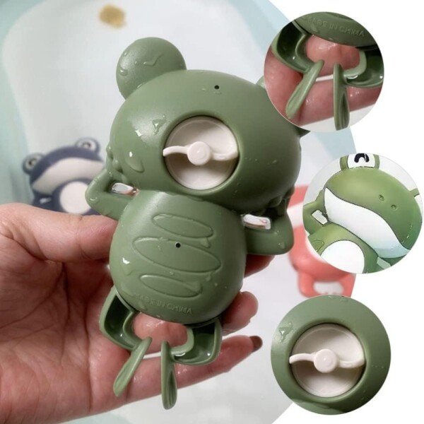 Juguete De Baño Rana Nadadora Con Movimiento Ducha Bebés Variante Color Verde