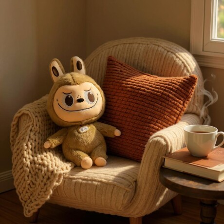 Peluche Labubu Grande Marrón Claro