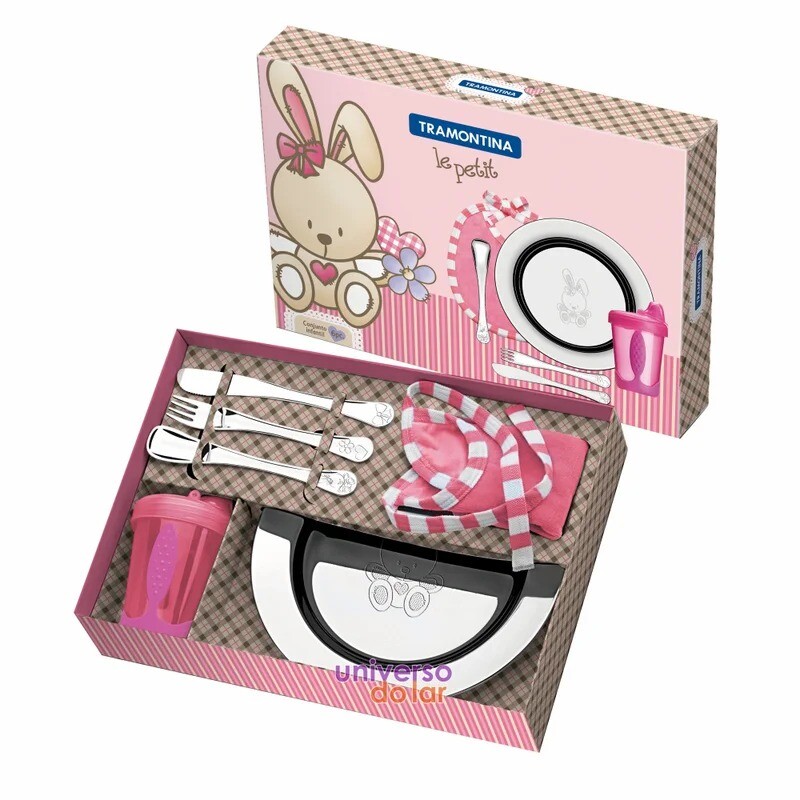 Juego infantil de cubiertos - Rosa - Tramontina Juego infantil de cubiertos - Rosa - Tramontina