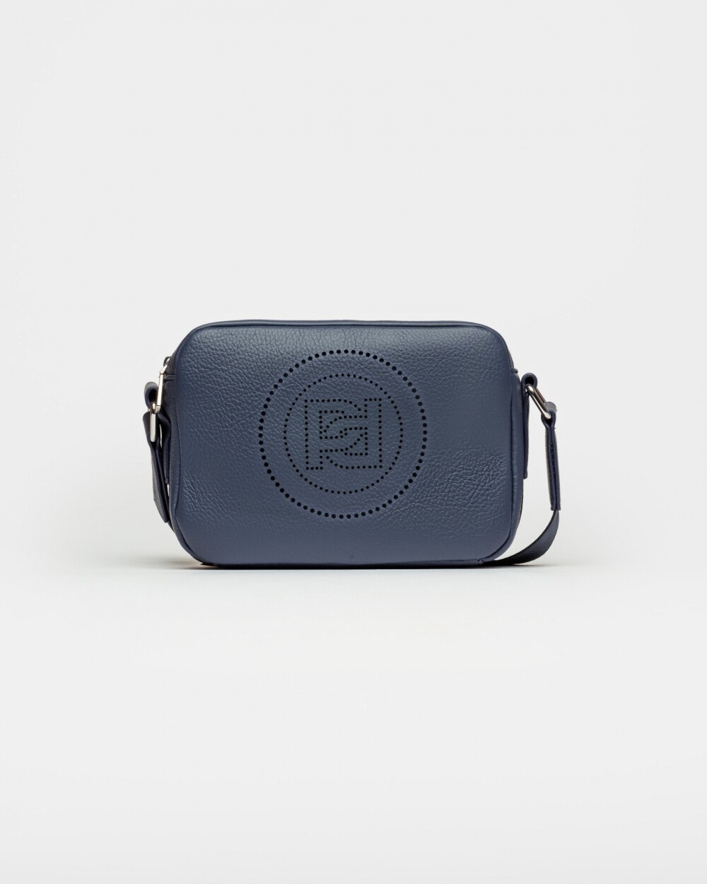 Bandolera Key en efecto cuero graneado Azul