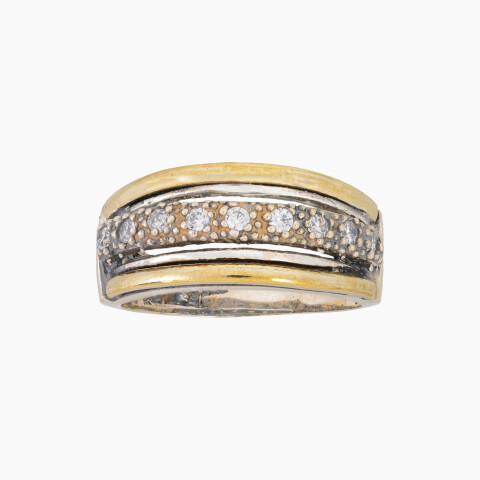 Anillo en plata y oro con circonias Anillo En Plata Y Oro Con Circonias
