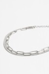 Pulsera de acero doble cadena plateado
