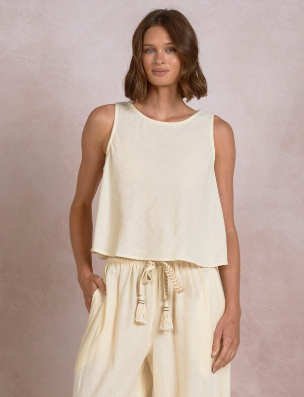 Blusa Algodon & Lino BEIGE CLARO