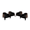 Set de 4 Sillas Plastico Skarpo Jardin Negro
