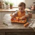 Plato Infantil Silicona Divisiones Antideslizante Bebé Naranja 1