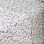 Cubrecama Ava 200 Hilos Hojitas Verde 180x240