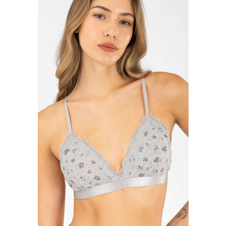Triangulo flower stripe Gris