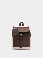 Mochila Color Block Con Nylon burdeos