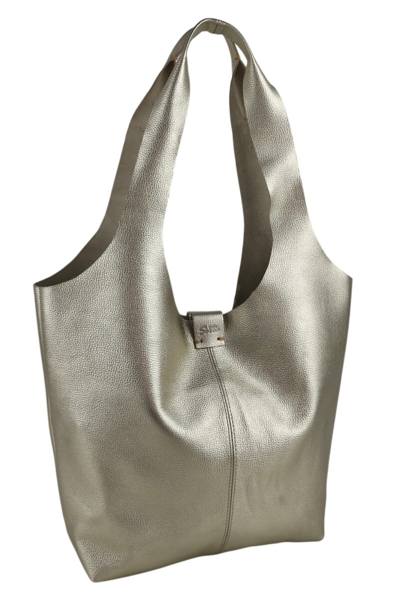 Tote Bag de Cuero Genuino Champagne