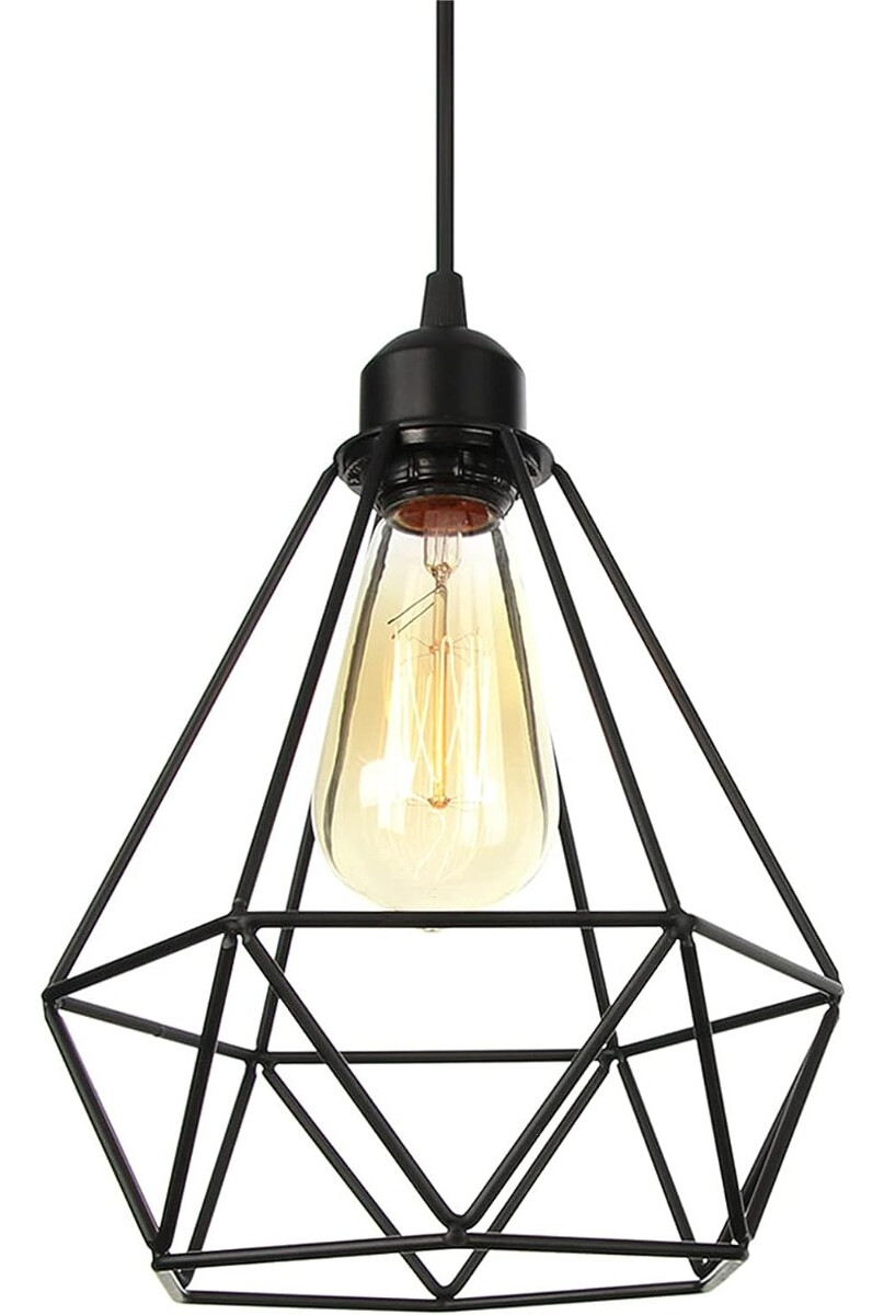Lampara Colgante Jaula Vintage Diamante Led 