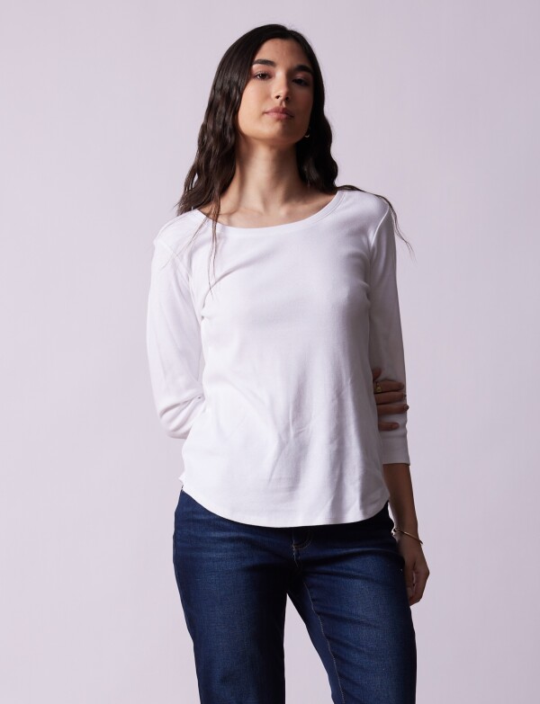 Remera Algodon Basica BLANCO