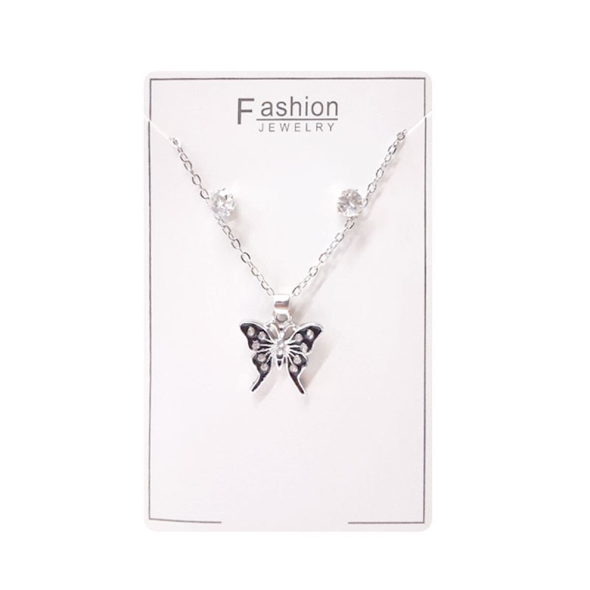 Collar dije mariposa y caravanas hipoalergénicas 1 par - Collar Dije Mariposa Y Caravanas Hipoalergénicas 1 Par 