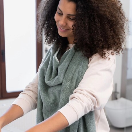 Toalla de baño con mordillo sujeción/dentición Verde