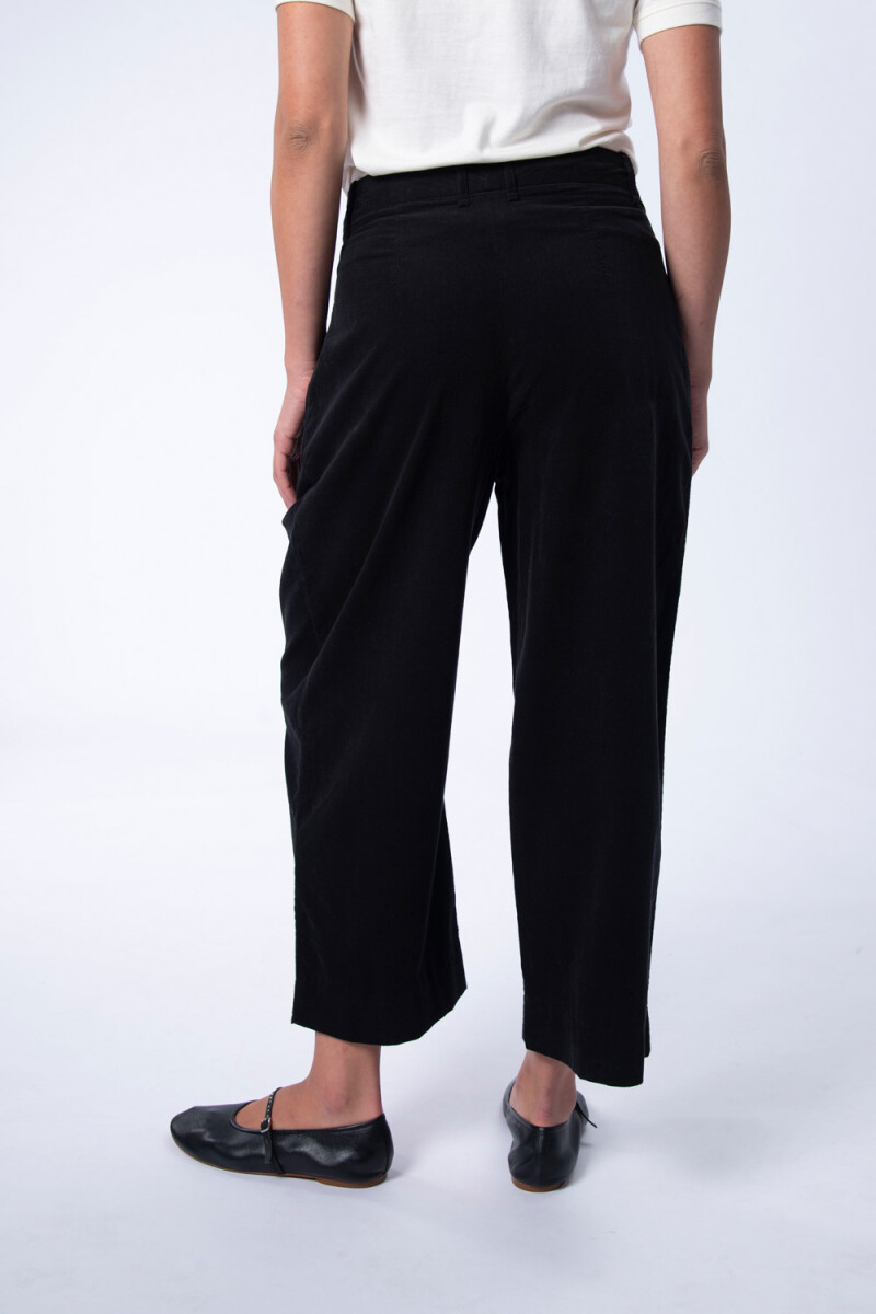 Pantalón de micropana ancho pinzas Negro
