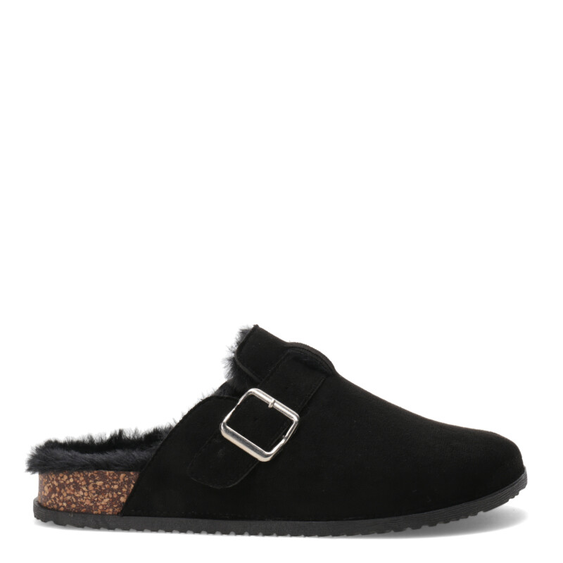Zuecos de Mujer Miss Carol Lucero Con Interior Peludo Negro