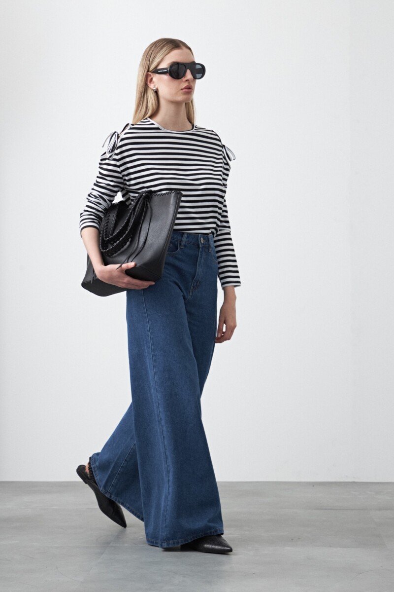 REMERA SENDAI Negro/Blanco