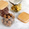 Contenedor de vidrio rectangular tapa madera 900ml