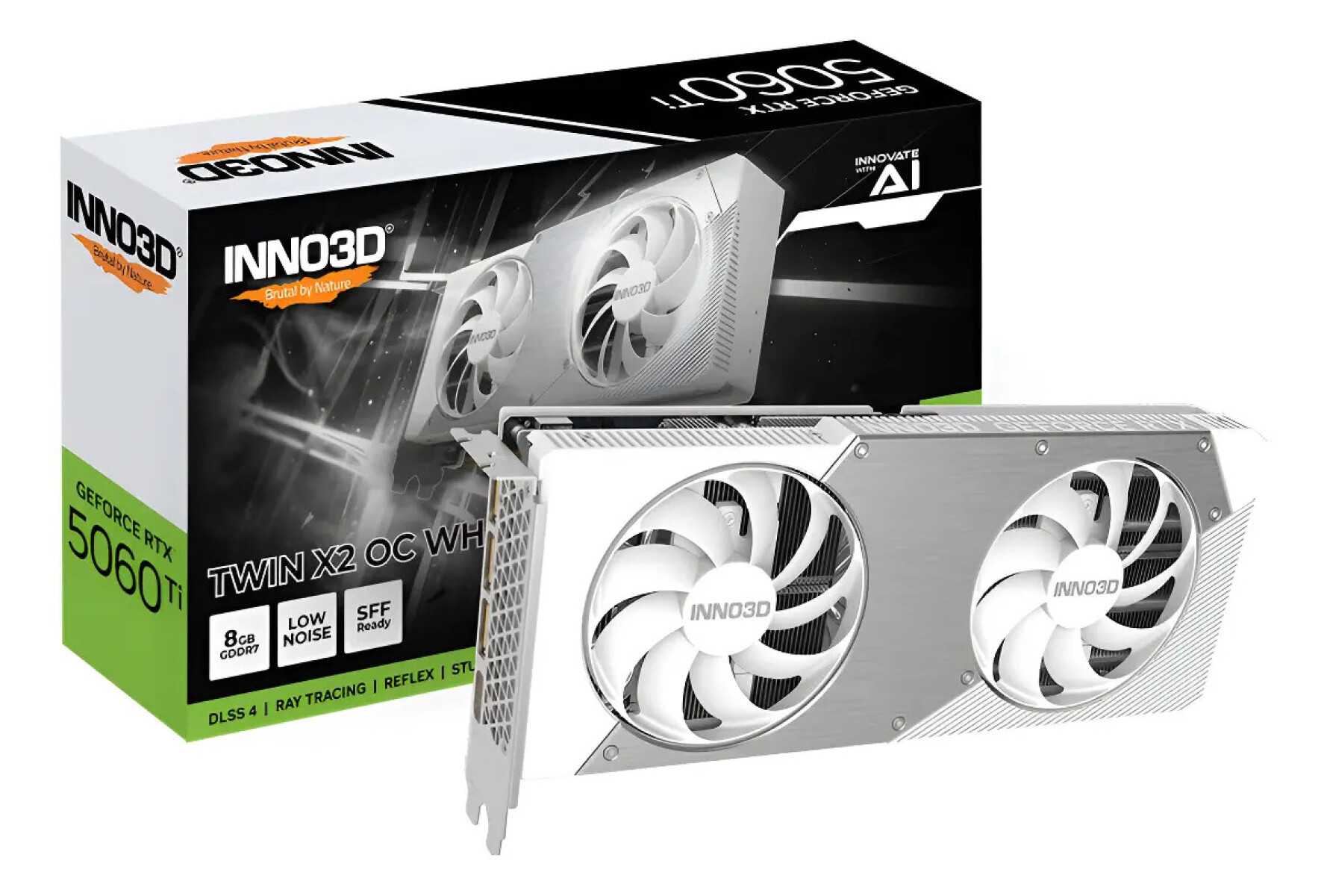 Tarjeta Gráfica Inno3d Geforce Rtx 5060 Ti Twin X2 8 Gb Gddr7 - BLANCO 
