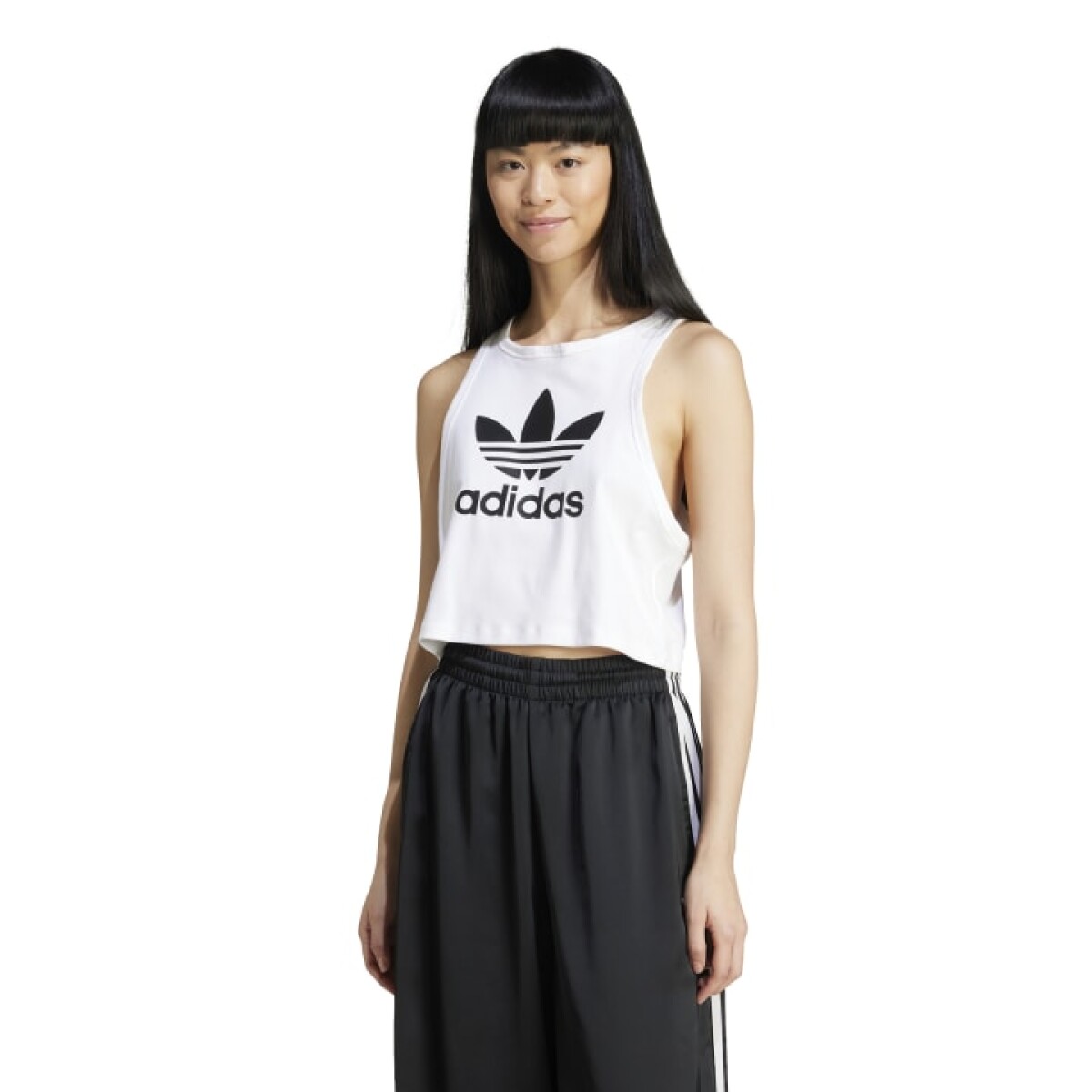 Musculosa Adidas Trefoil Tank de Mujer - IP0679 - Blanco-negro 