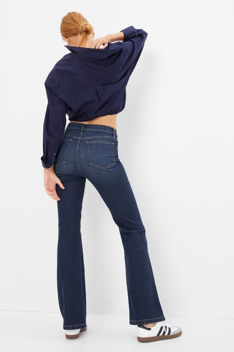 Jean 70S Flare Tiro Alto Mujer Dark Wash