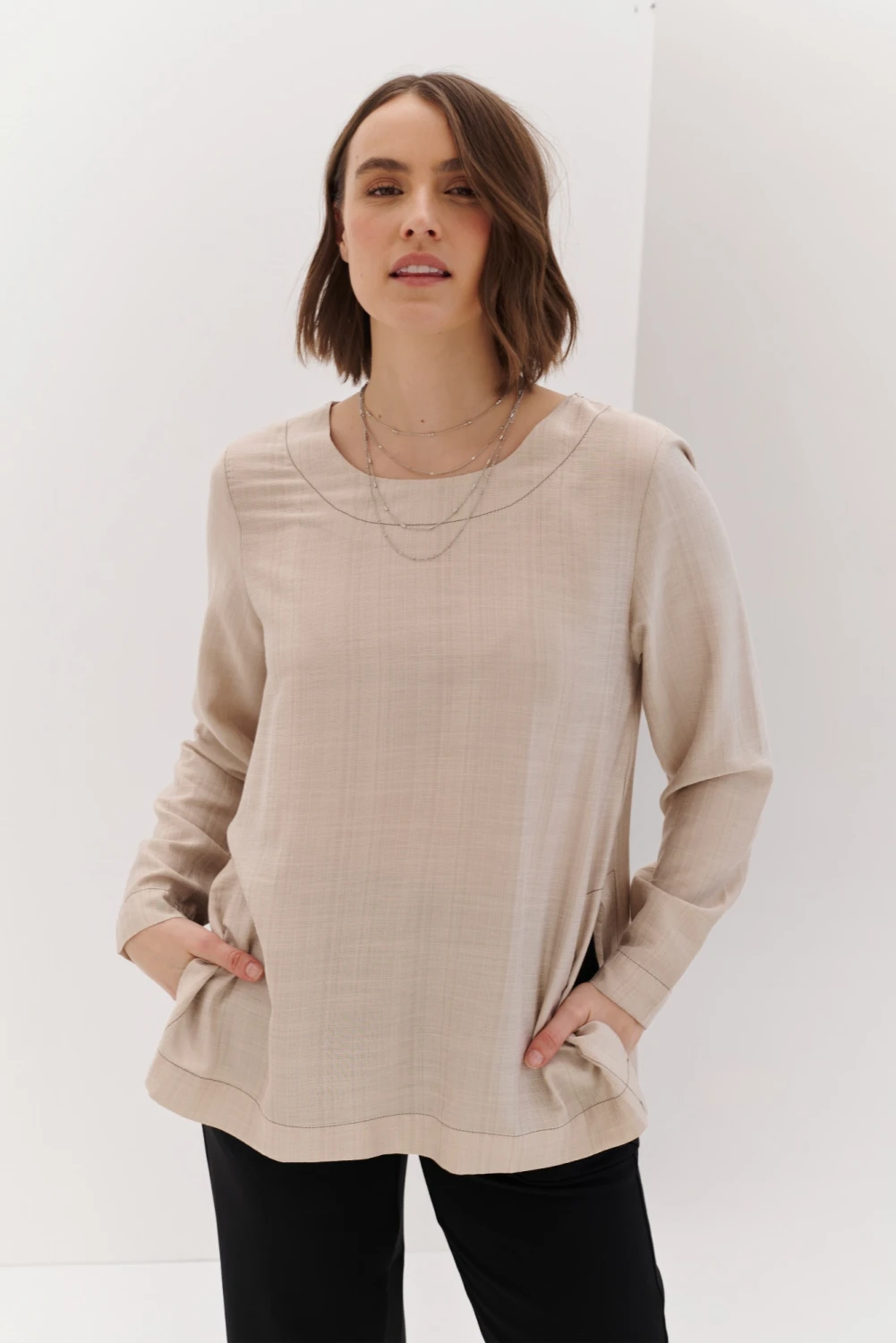 BLUSA BIANCA beige 2