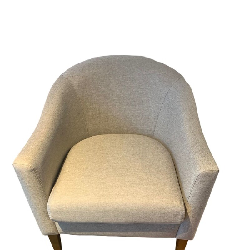 BUTACA MADERA CLARA - TAPIZADO TELA CLARA TRAMADA C/BEIGE BUTACA MADERA CLARA - TAPIZADO TELA CLARA TRAMADA C/BEIGE