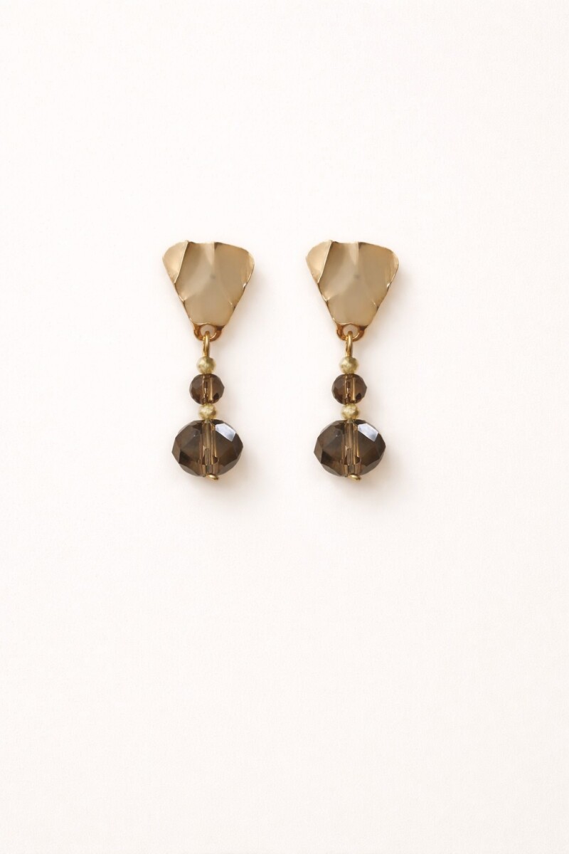 Crystal Earrings - Beige 