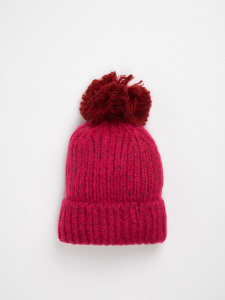 Gorro punto pompon Fucsia