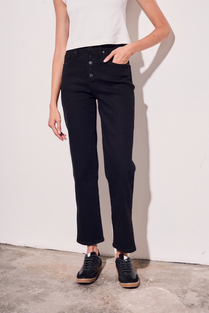 Jean Botones Negro Negro