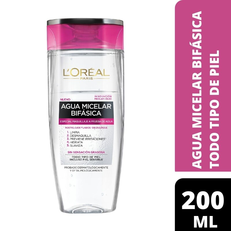 Agua Micelar L'Oréal Hidra Total 5 Bifásica 200 ML Agua Micelar L'Oréal Hidra Total 5 Bifásica 200 ML