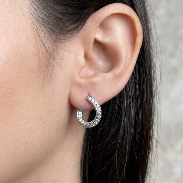 Caravanas Mora de oro blanco 18k con brillantes Caravanas Mora de oro blanco 18k con brillantes