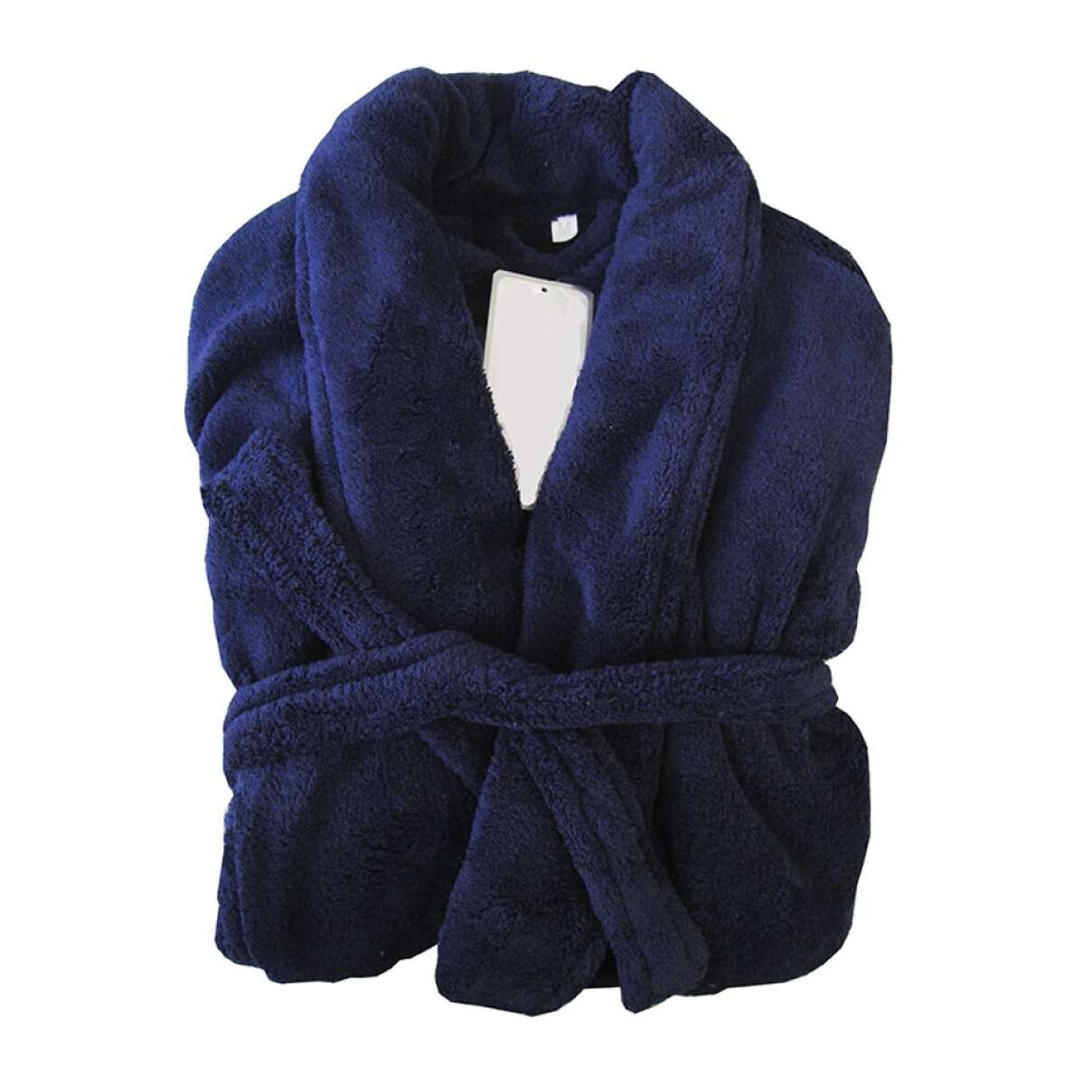 Bata de Cama Microfibra Home Class Talle P al XG - Azul Marino 